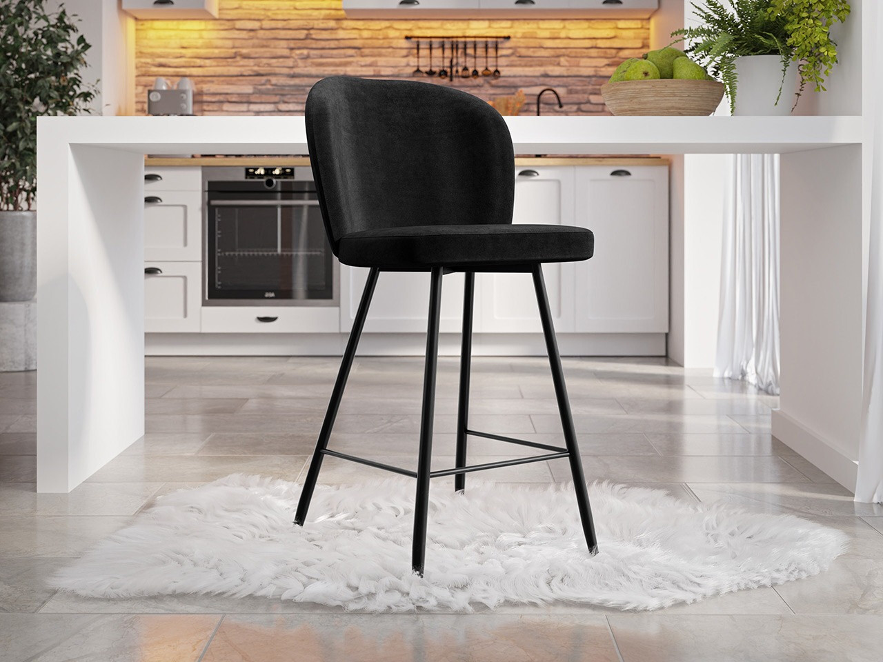 Barkruk Jackson 101 (Zwart + Magic Velvet 2219)