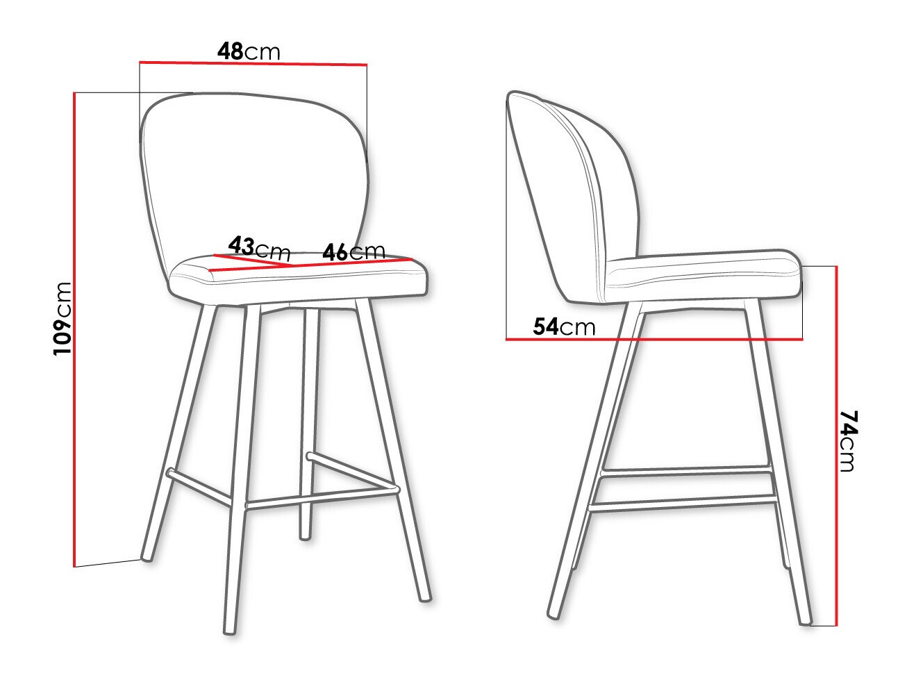 Barkruk Jackson 101 (Zwart + Magic Velvet 2216)