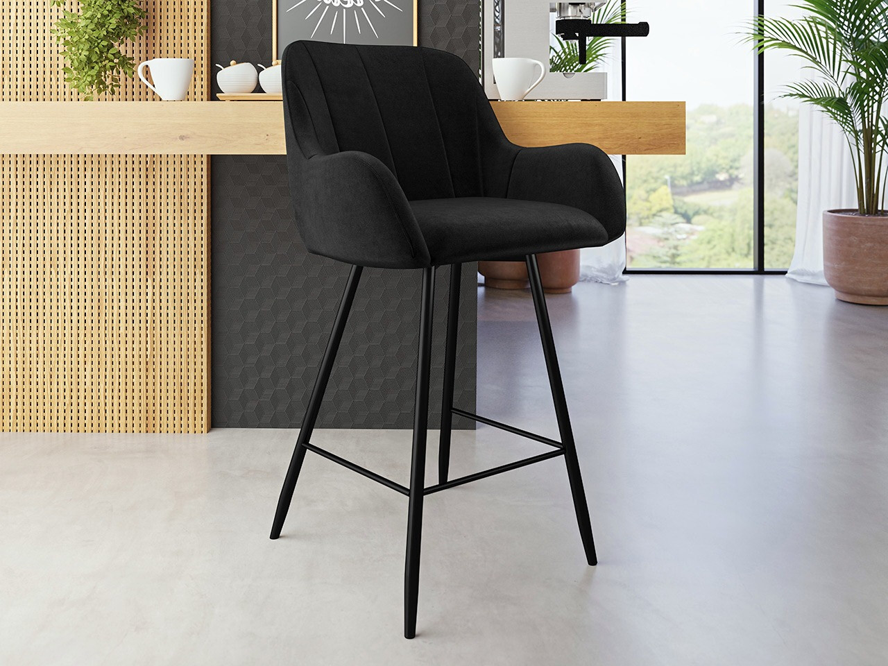 Barkruk Jackson 102 (Zwart + Magic Velvet 2219)