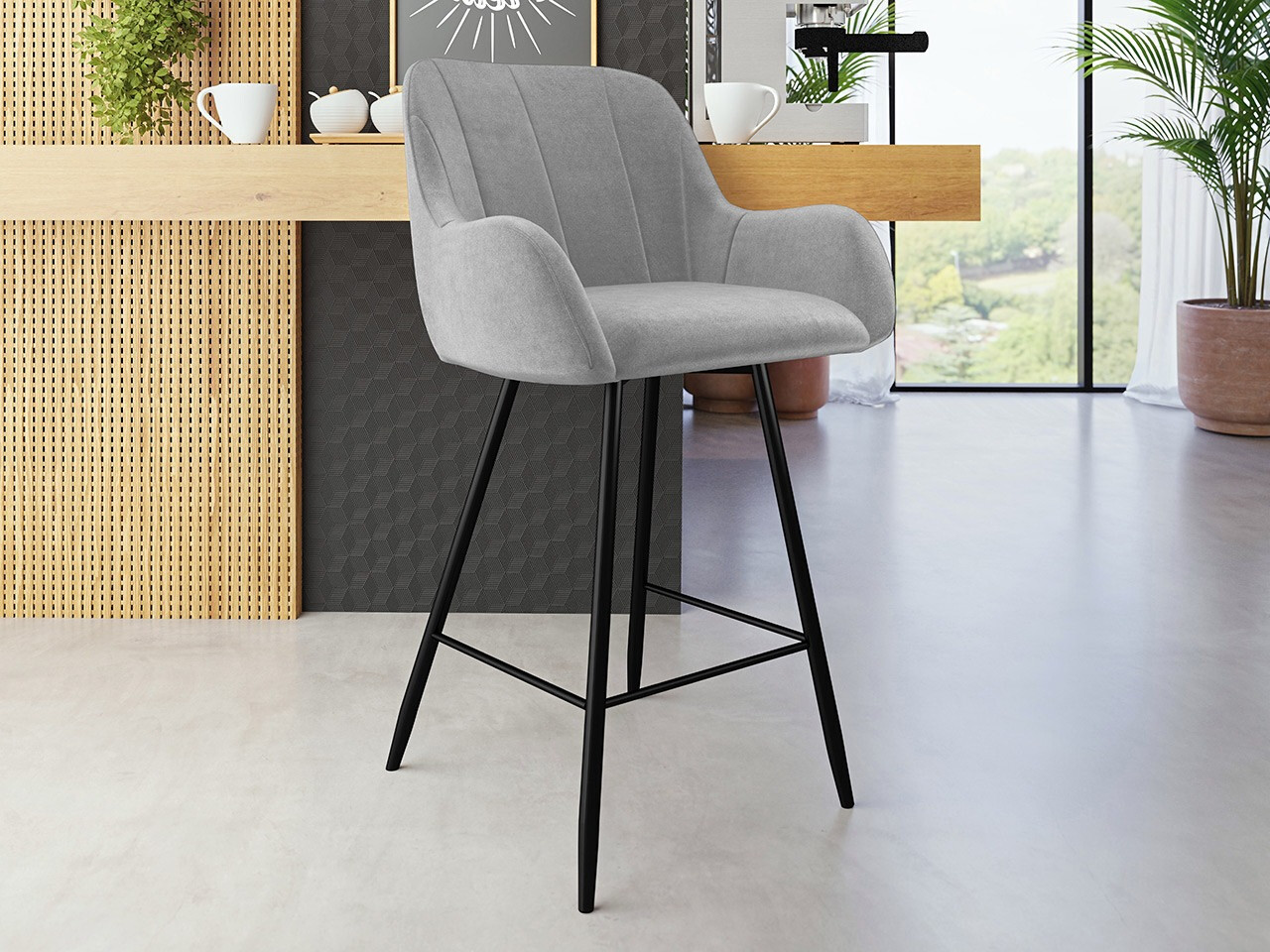 Barkruk Jackson 102 (Zwart + Magic Velvet 2240)