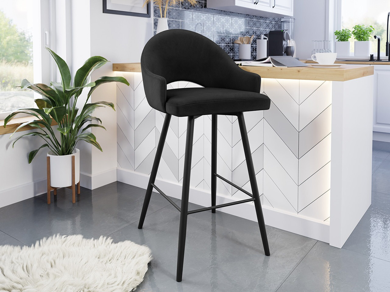 Barkruk Jackson 103 (Zwart + Magic Velvet 2219)