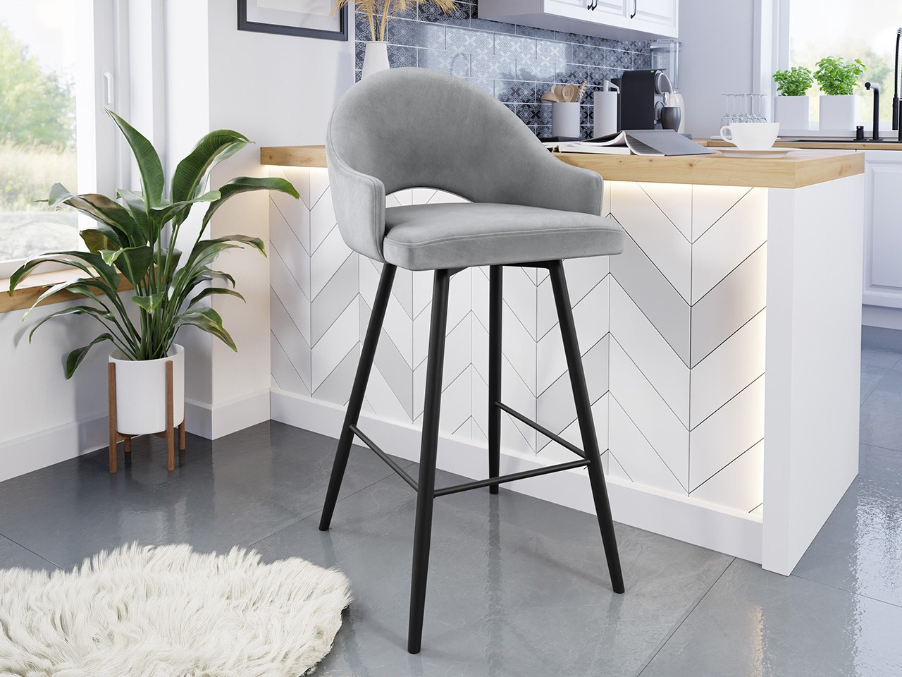 Barkruk Jackson 103 (Zwart + Magic Velvet 2240)