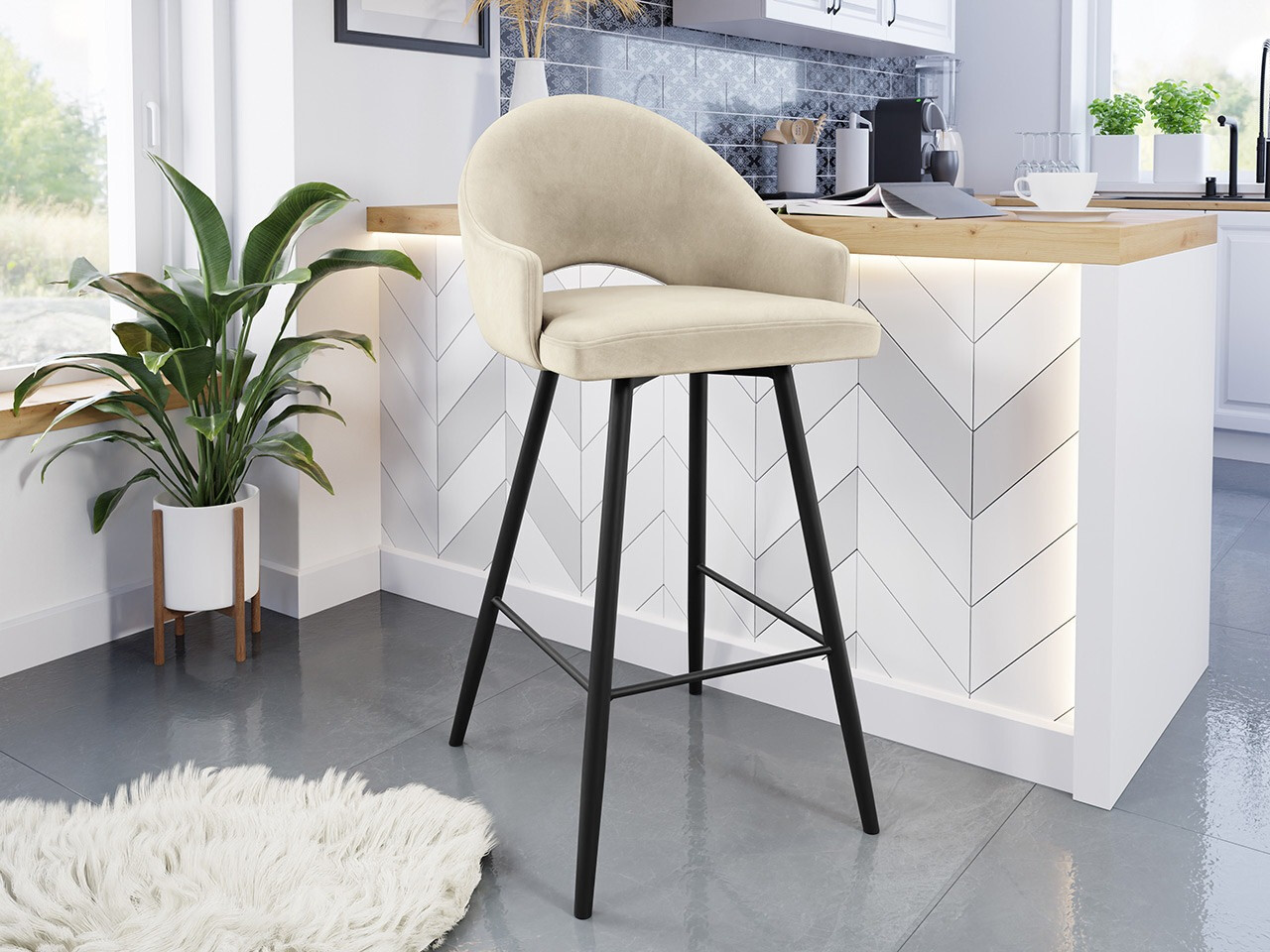 Barkruk Jackson 103 (Zwart + Magic Velvet 2250)