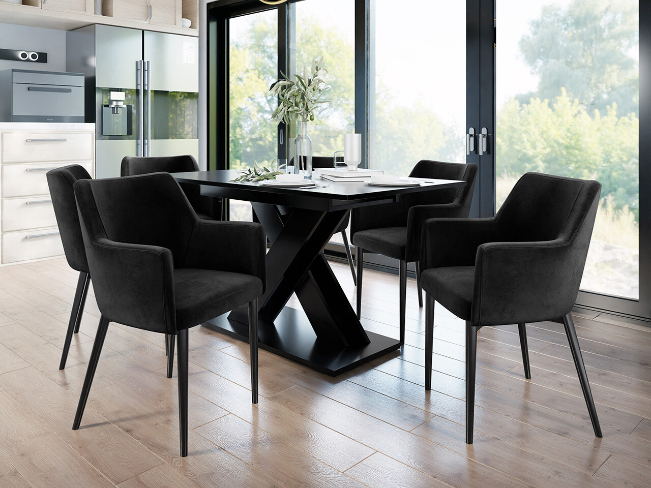 Stoel Jackson 108 (Zwart + Magic Velvet 2219)