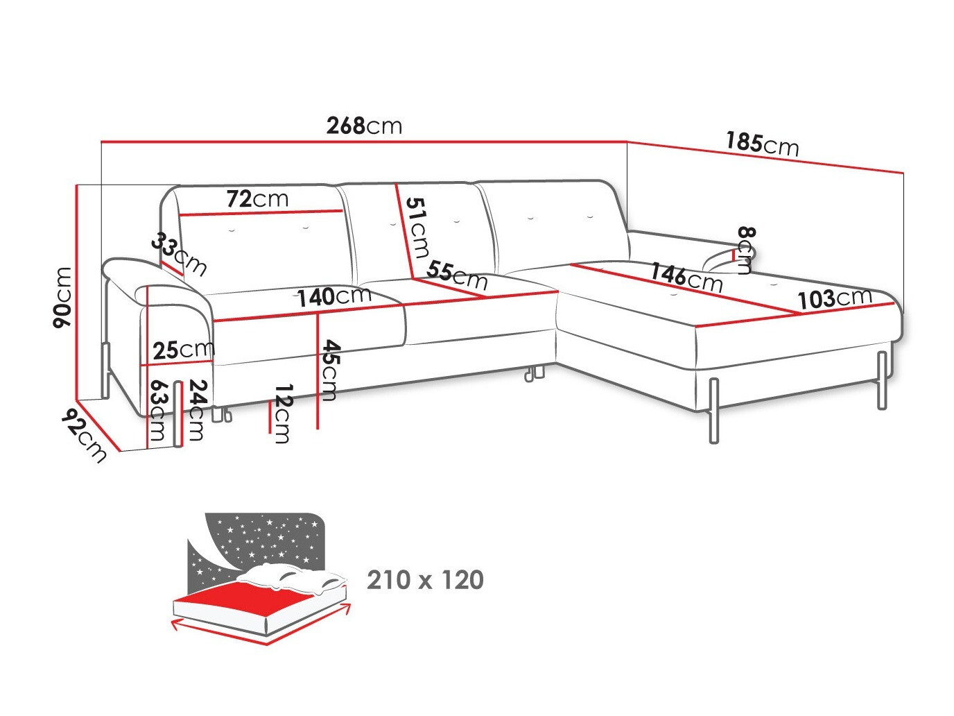 Hoekbank Comfivo 133 (Matana 04)