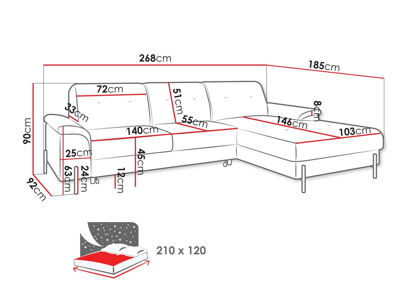 Hoekbank Comfivo 134 (Poso 100)