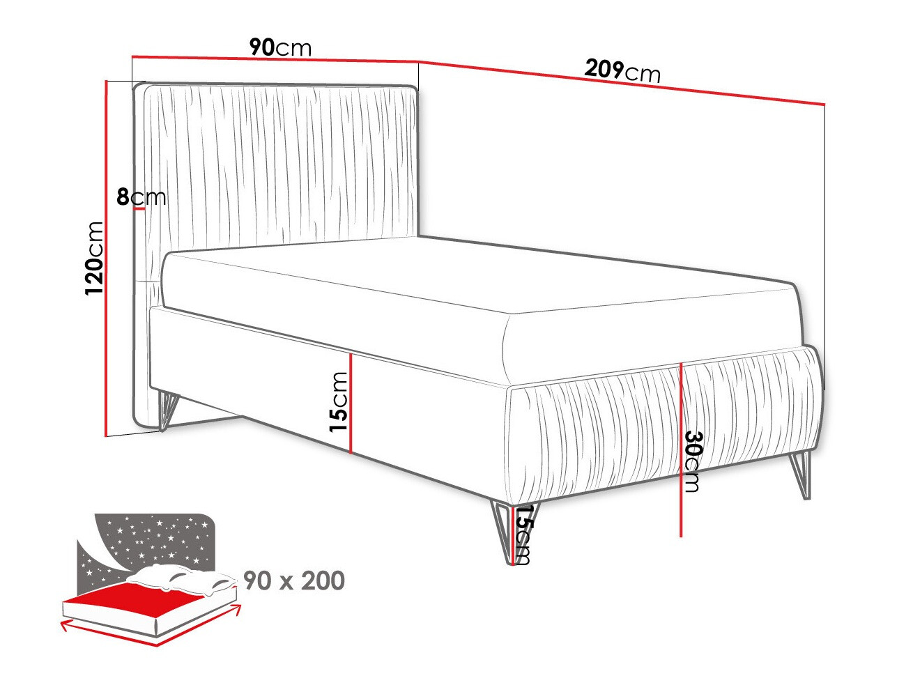 Bed Logan 112 (Amor Velvet 4304)