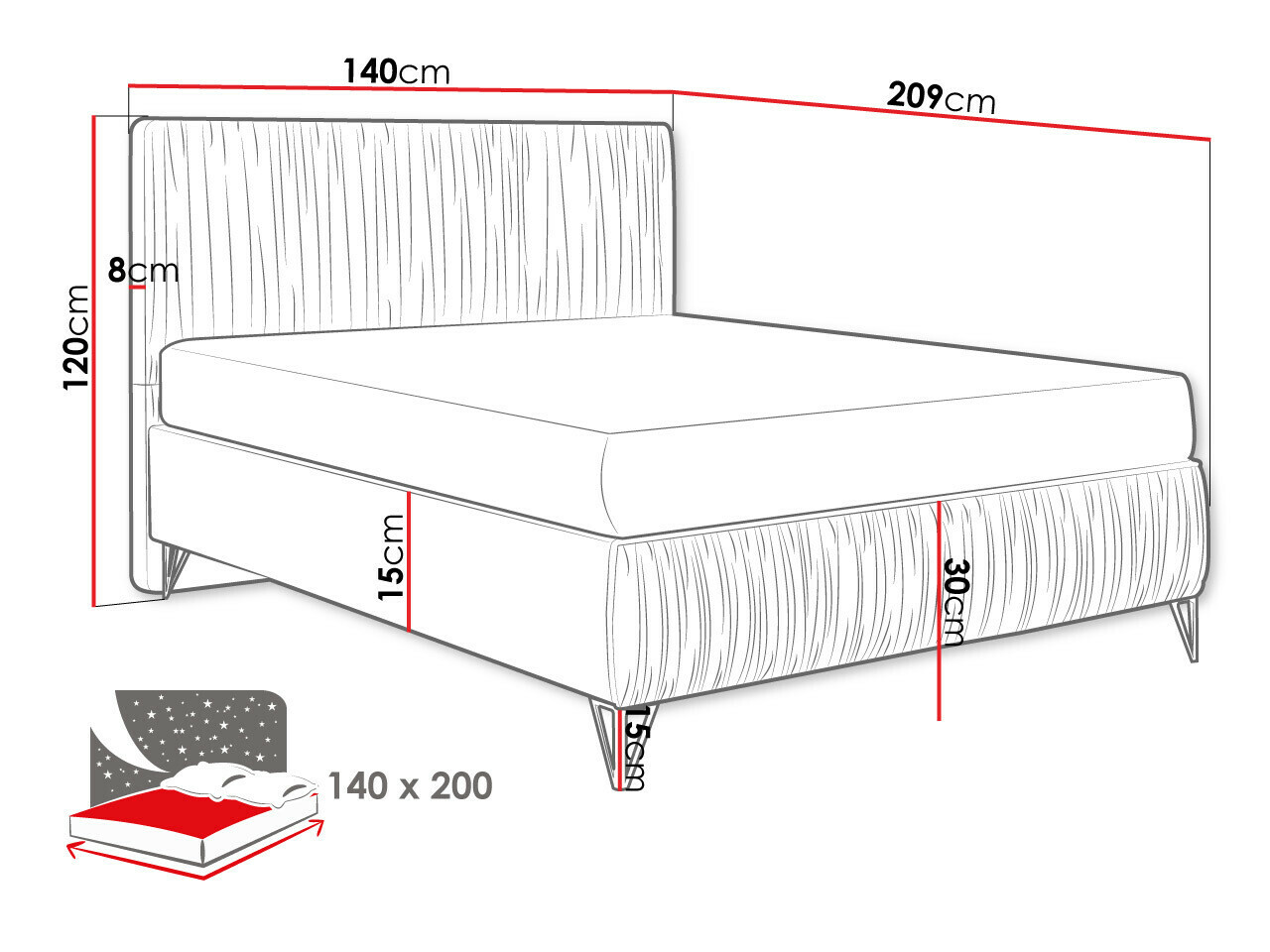 Bed Logan 112 (Amor Velvet 4314)