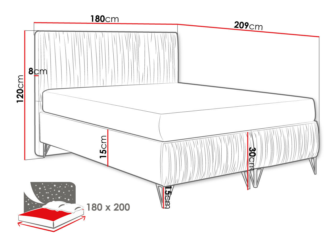 Bed Logan 112 (Amor Velvet 4314)
