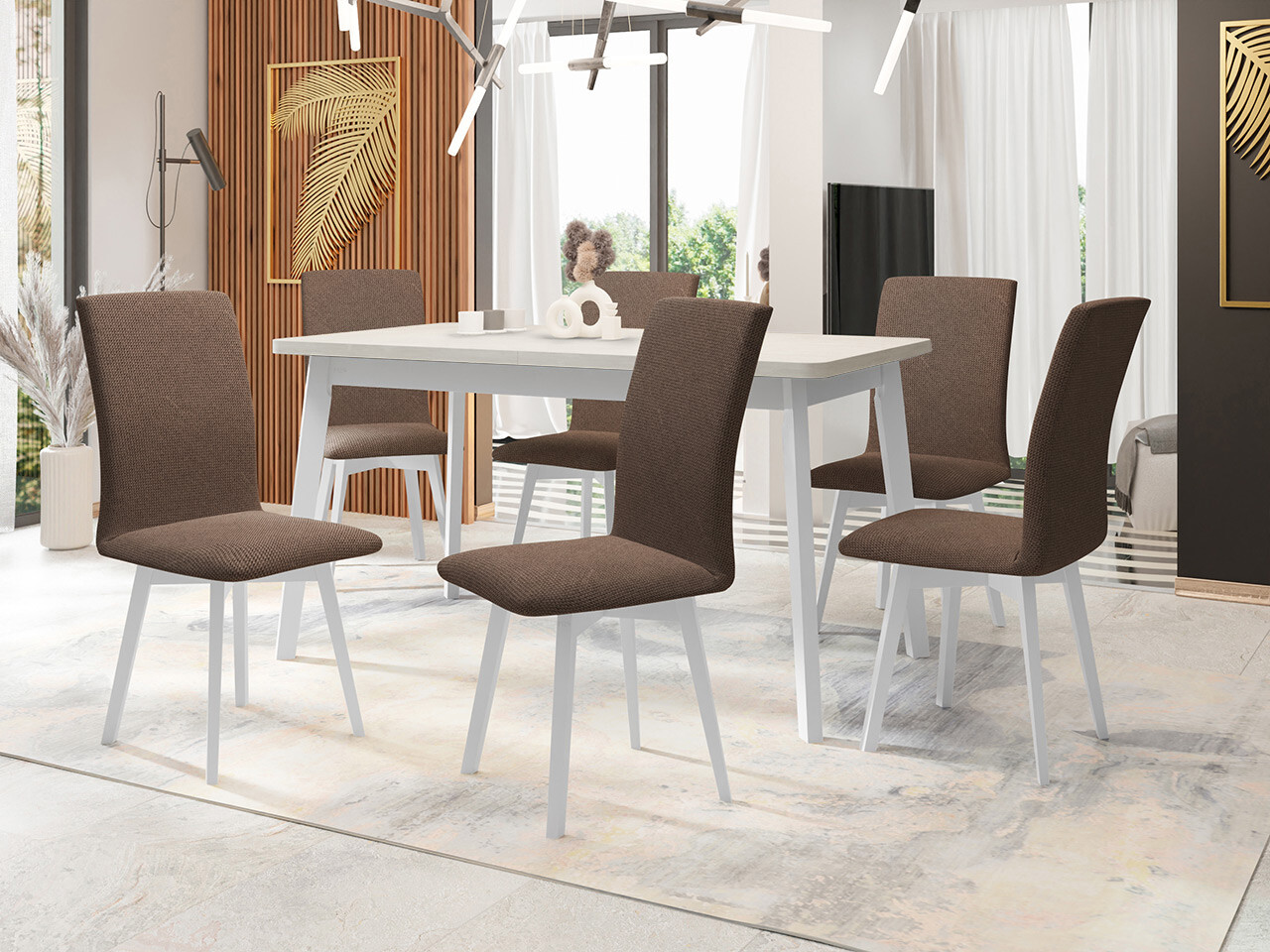 Eetkamerset Victorville 335 (Wit)