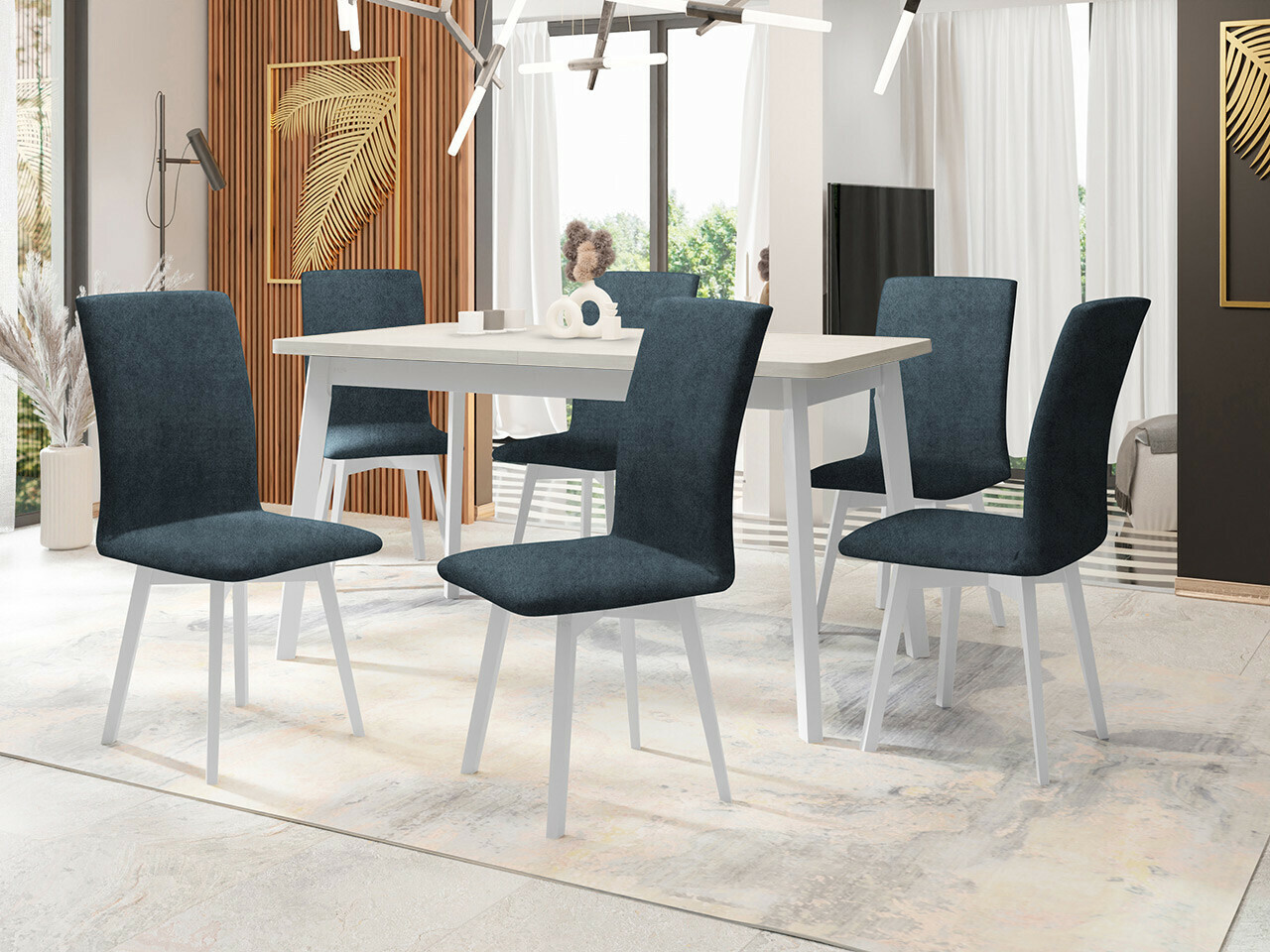 Eetkamerset Victorville 335 (Wit)