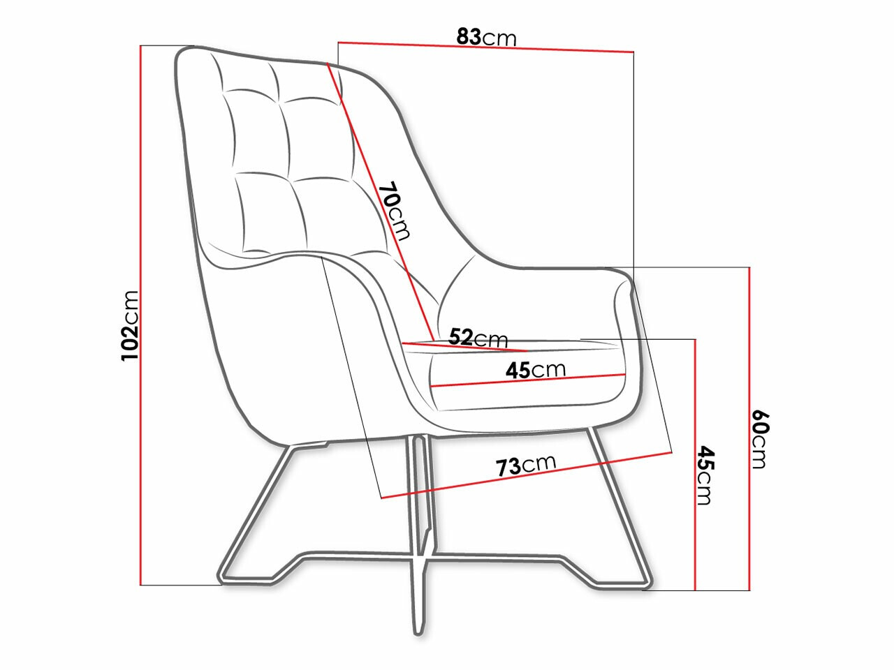 Fauteuil Kingston 135 (Velluto 08)