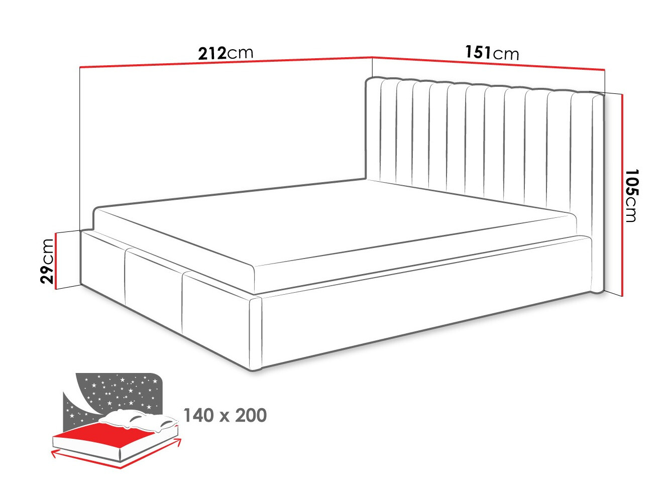 Bed ComfiDream Fenara I (Fresh 32)