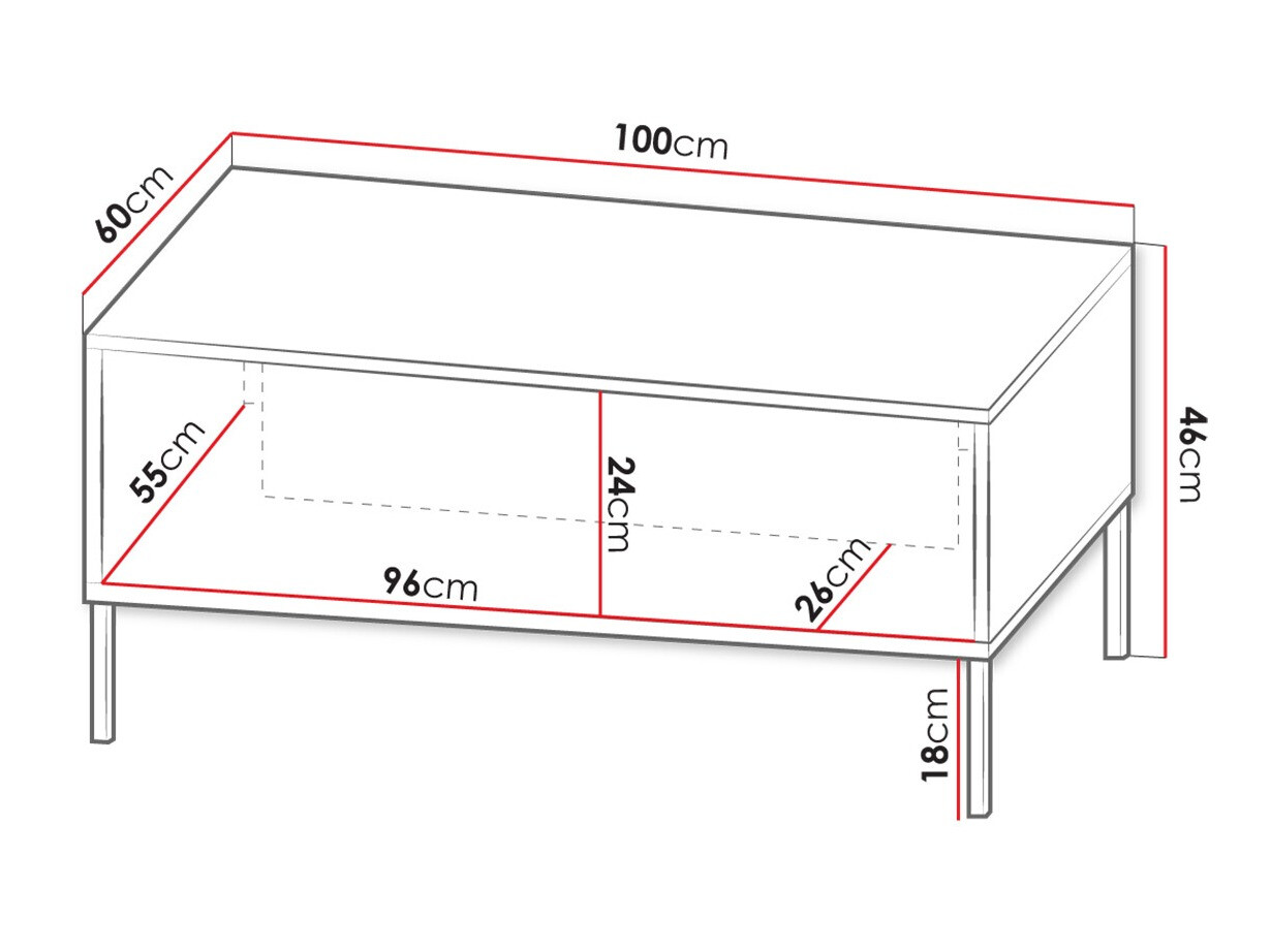 Salontafel Verteni 104 (Zwart)