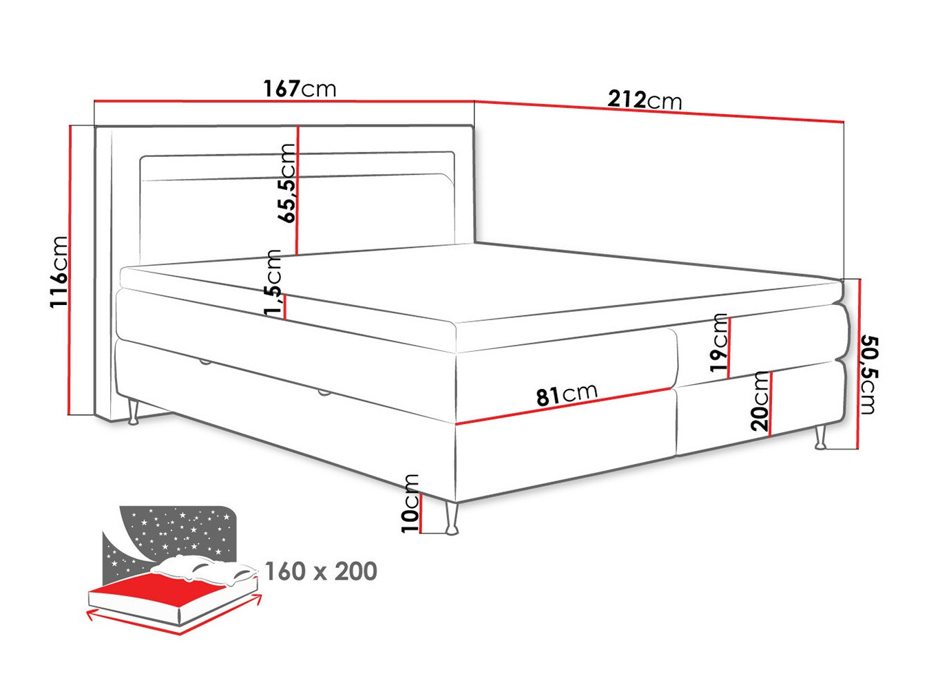 Boxspring ComfiDream Celara (Fresh 13)