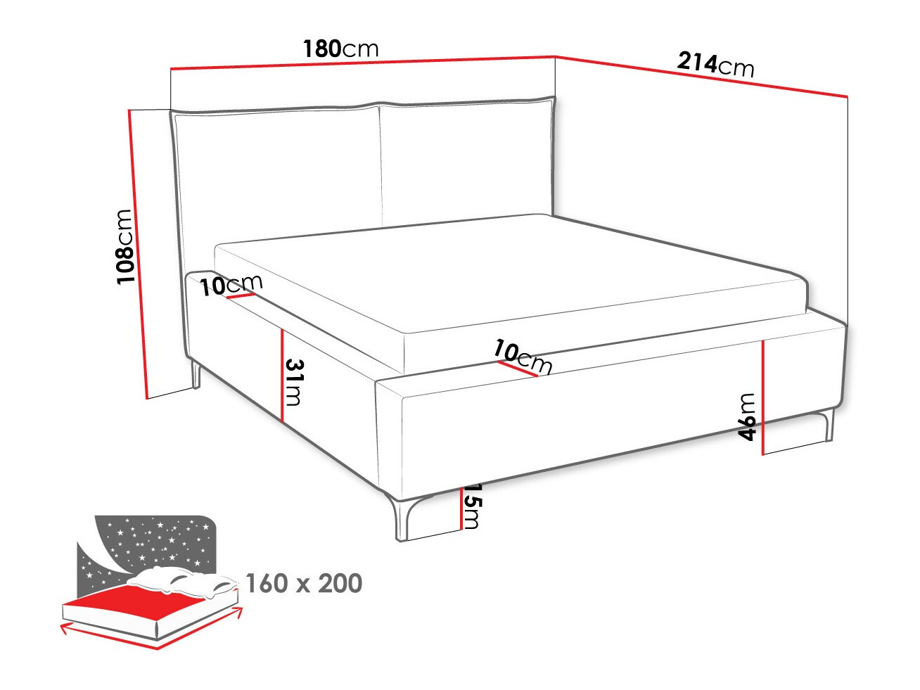 Bed Clovis 113 (Poso 110)