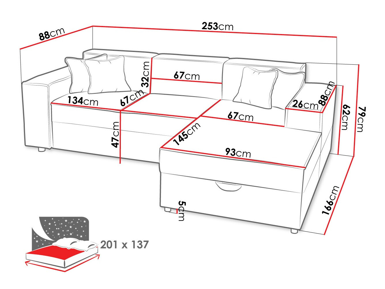 Hoekbank Clovis 116 (Poso 110)
