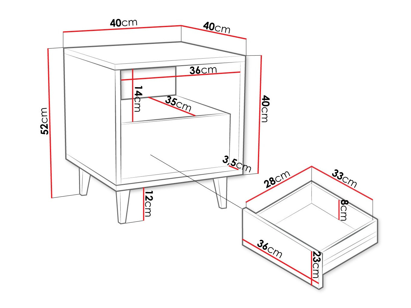 Nachtkastje Comfivo Romtori 105