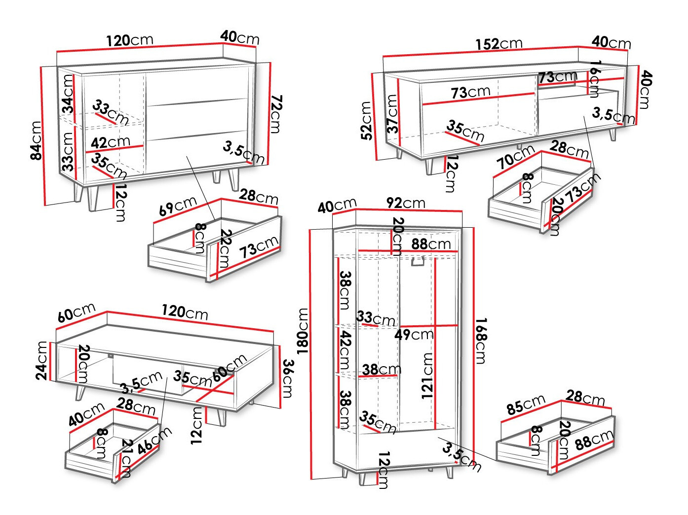 Woonkamerset Comfivo Romtori 108