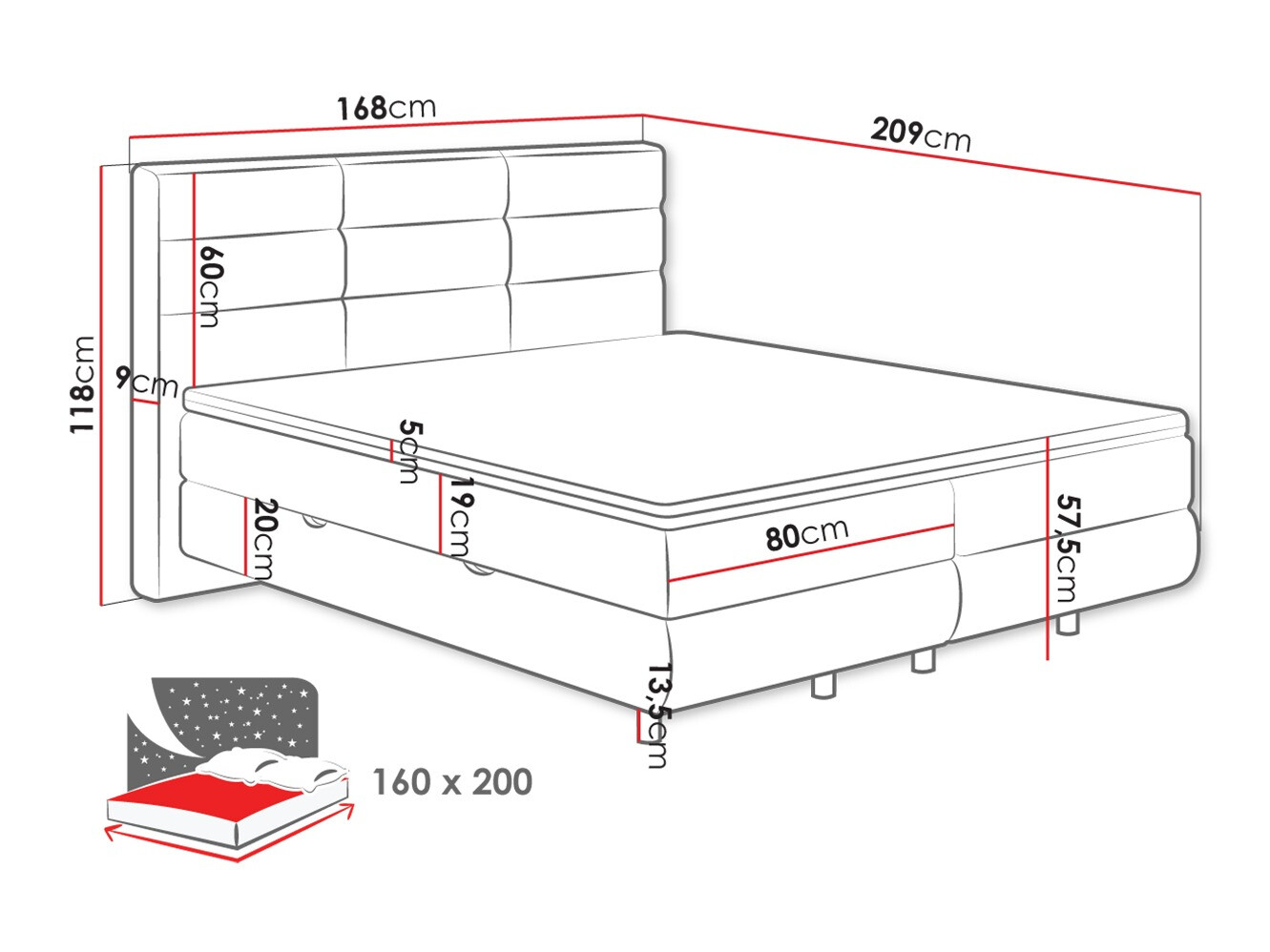 Boxspring ComfiDream Serena (Barrel 04)