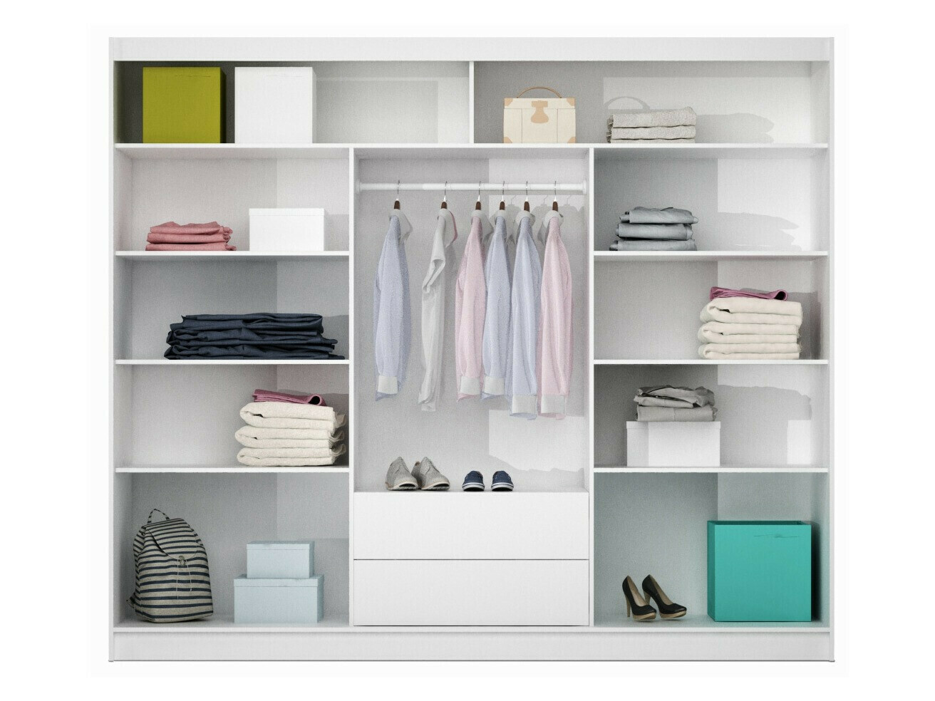 Kledingkast Honolulu 109 (Wit + Canyon eiken)