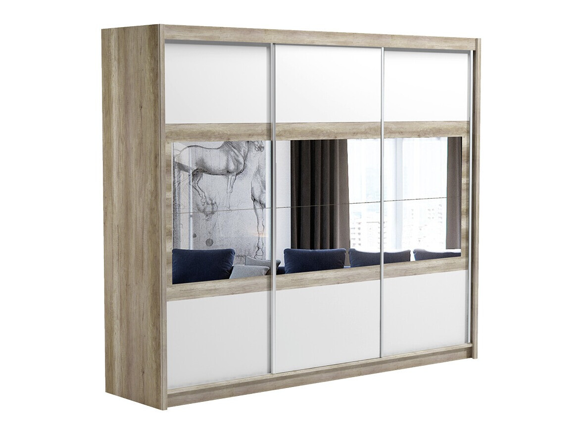 Kledingkast Honolulu 109 (Wit + Canyon eiken)