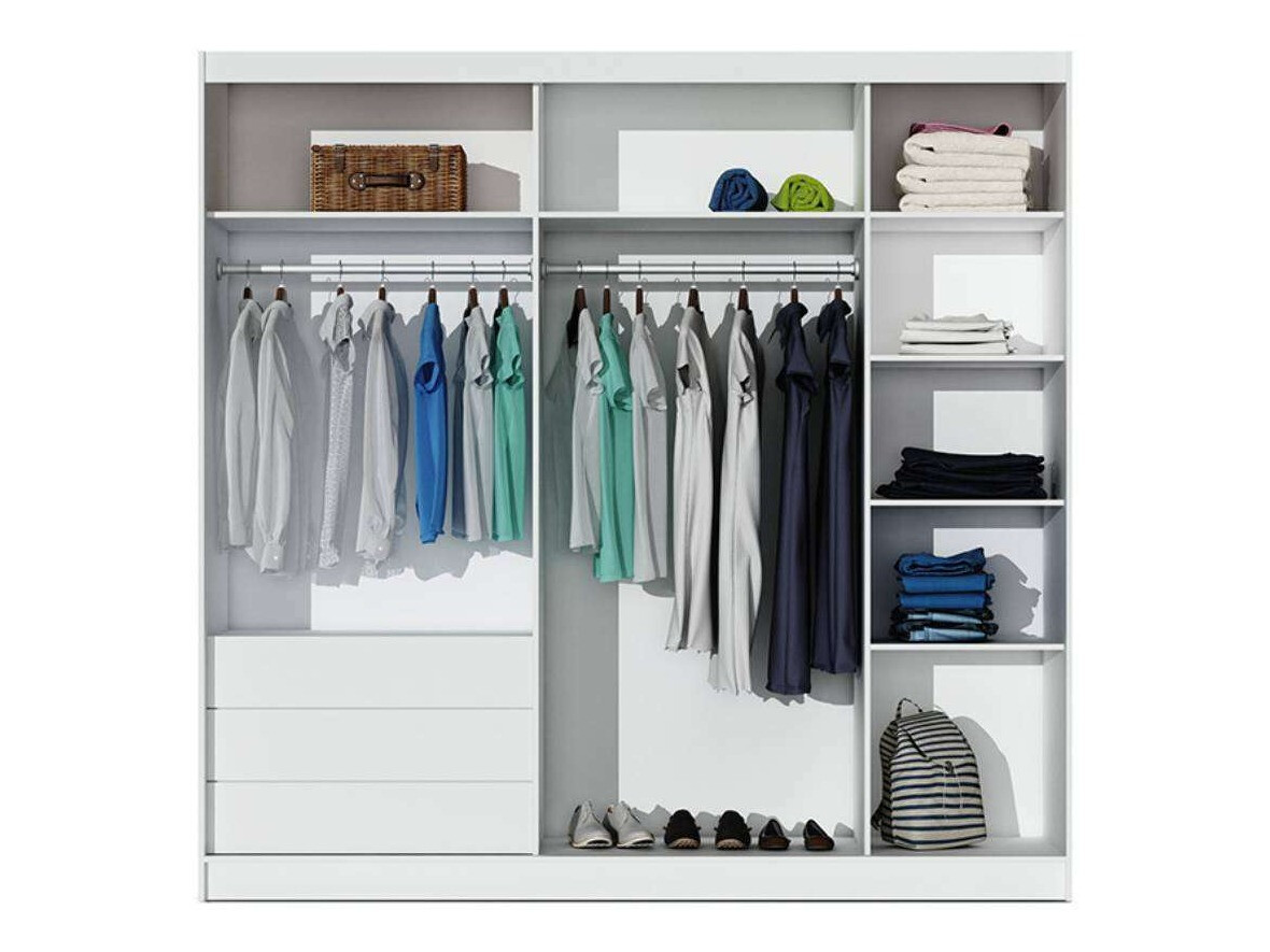 Kledingkast Honolulu 185 (Wit + Zwart)