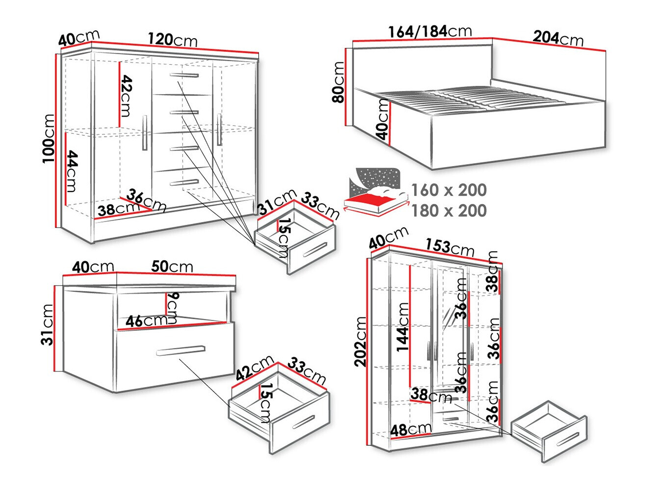 Slaapkamerset Comfivo Romtea 104