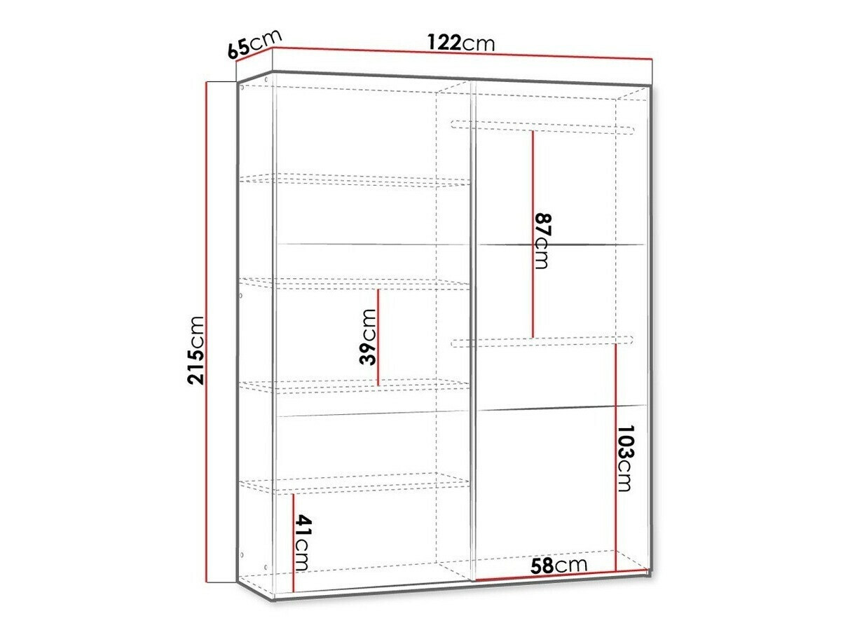 Kledingkast Honolulu 123 (Grijs)
