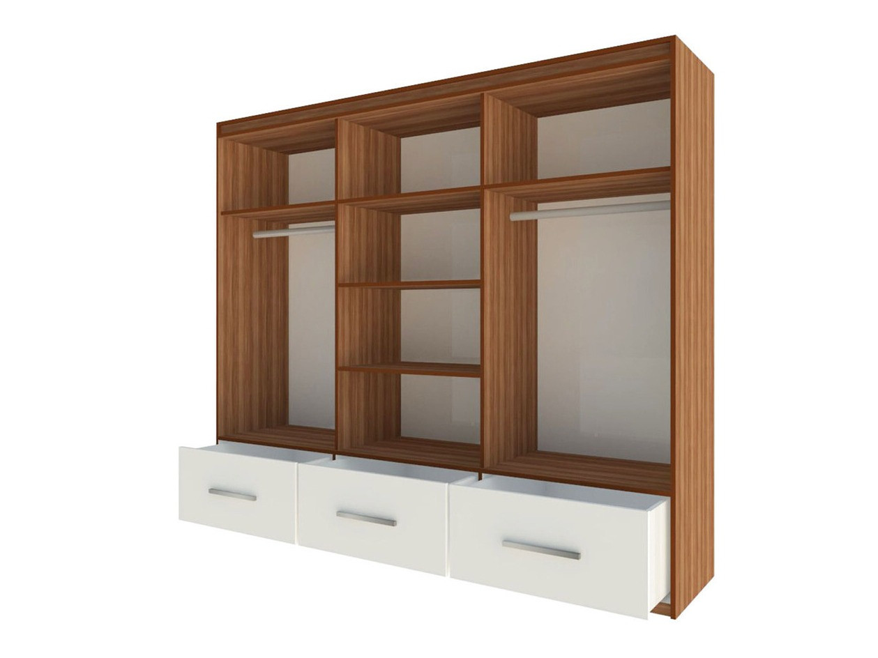 Kledingkast Honolulu 202 (Glanzend wit + Pruim)