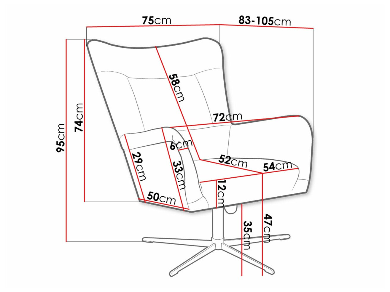 Fauteuil Marana 100 (Velluto 2)