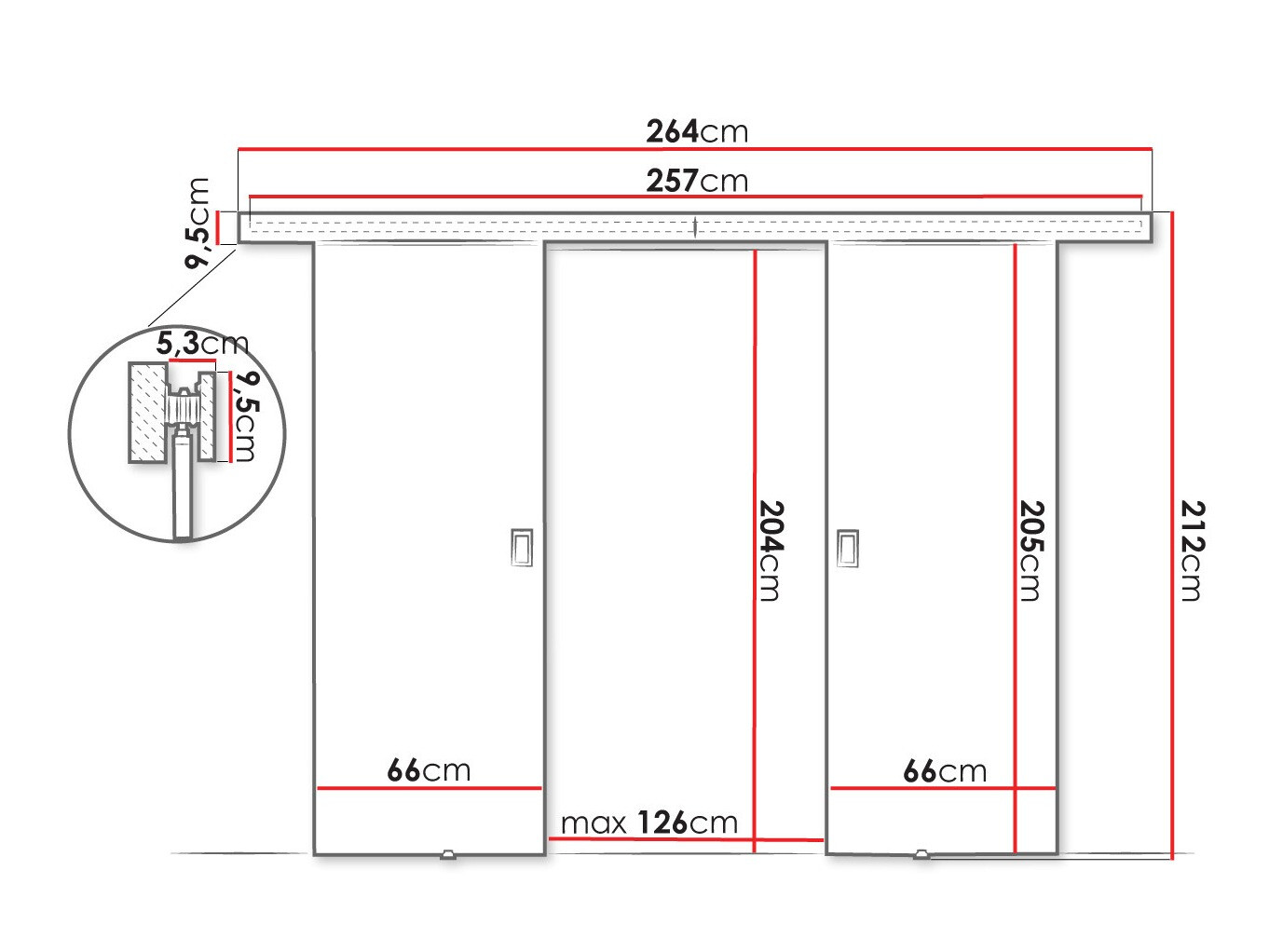 Schuifdeur Dover 198 (Sonoma eik)