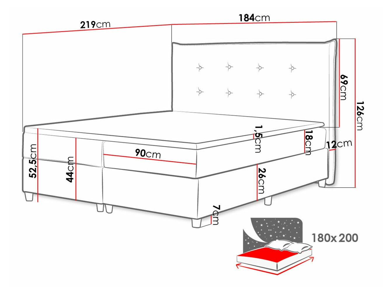 Boxspring Baltimore 151 (Zetta 304)