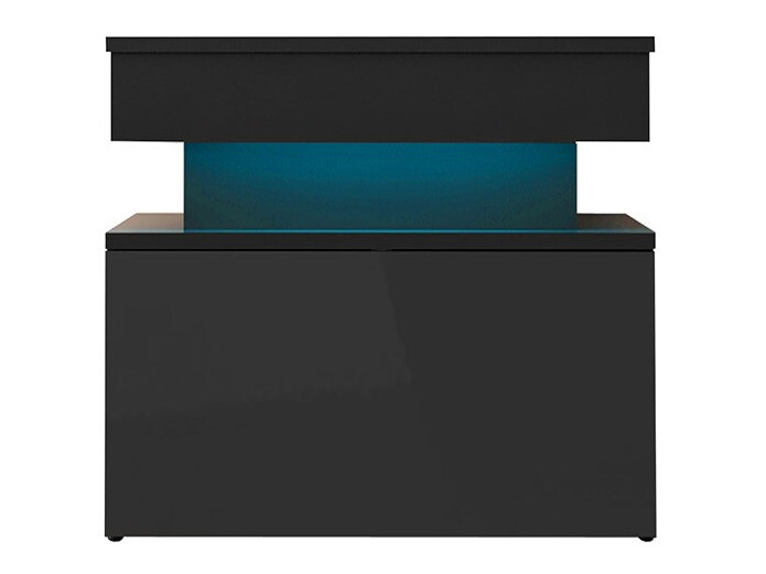 Nachtkastje Monfero 102 (Zwart + Glanzend zwart)