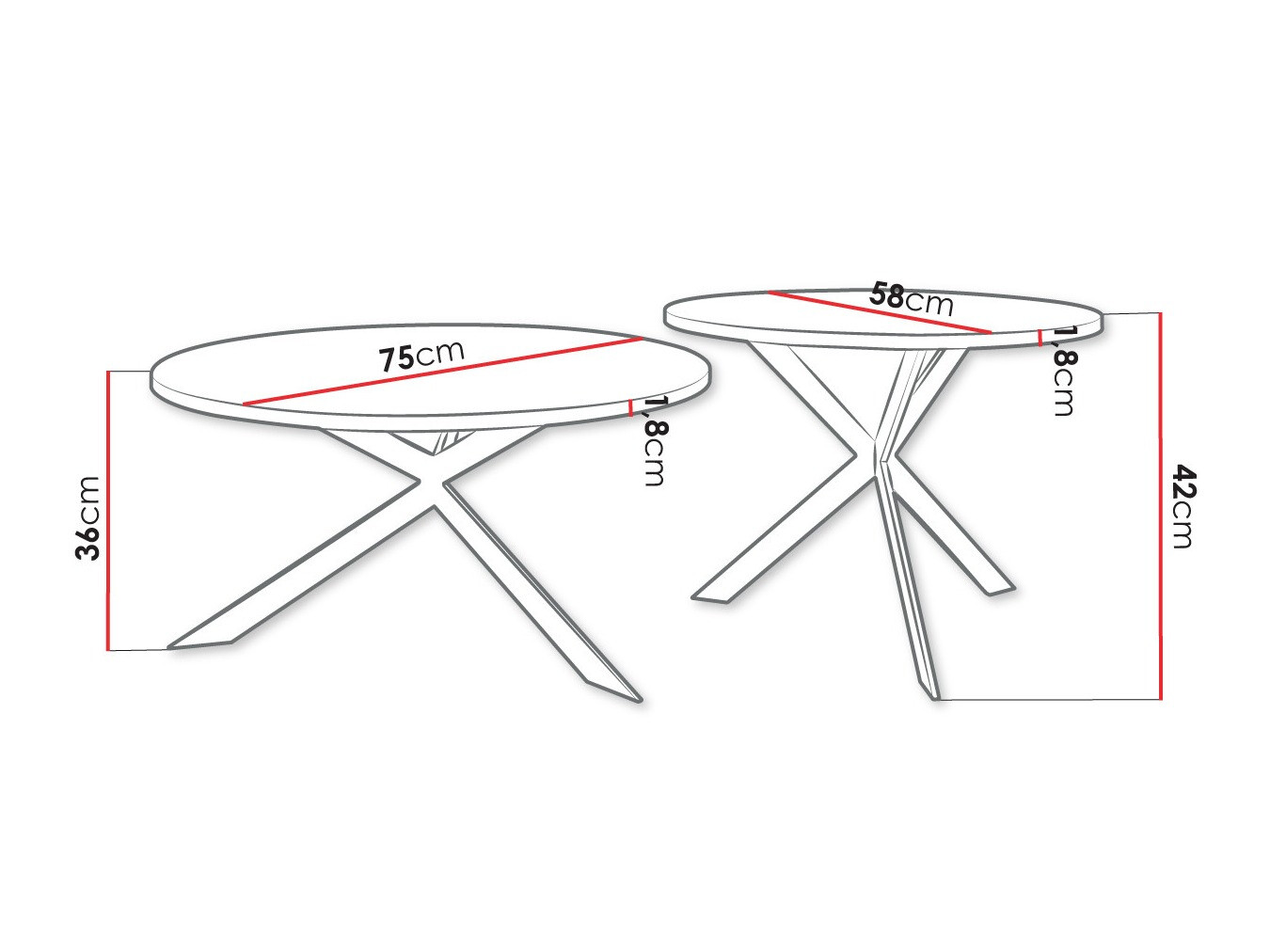 Salontafel set Oswego 108 (Zwart)