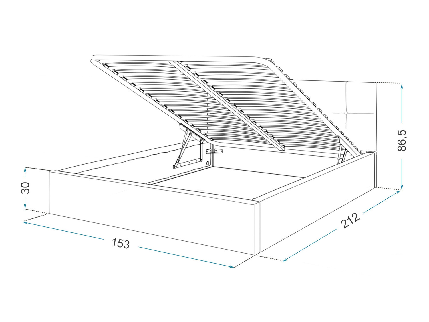 Bed Fairfield 106 (Antraciet)