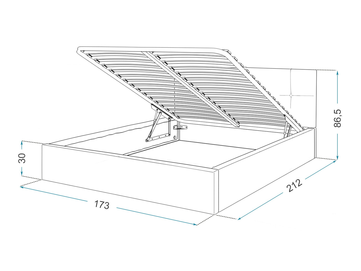 Bed Fairfield 106 (Antraciet)