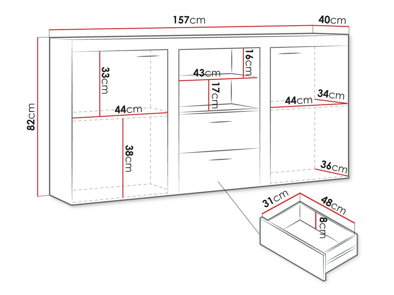 Ladekast Tucson 104 (Lefkas eik)