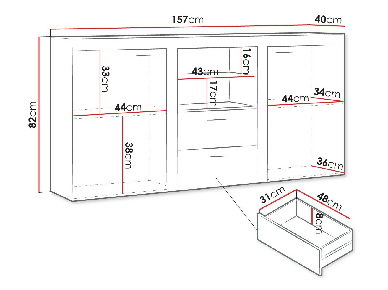 Ladekast Tucson 104 (Lefkas eik)