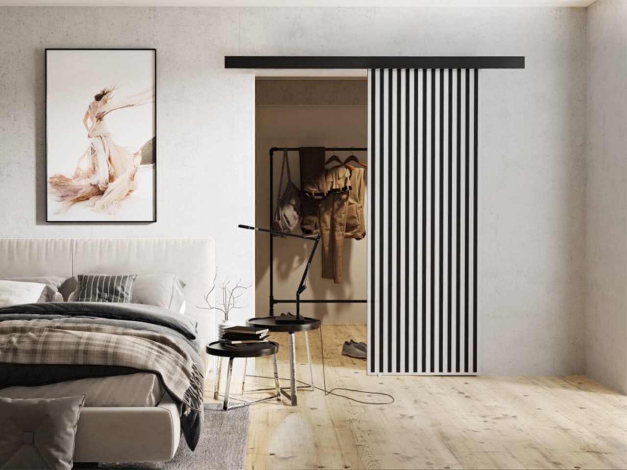 Schuifdeur Dover 201 (Wit + Zwart)