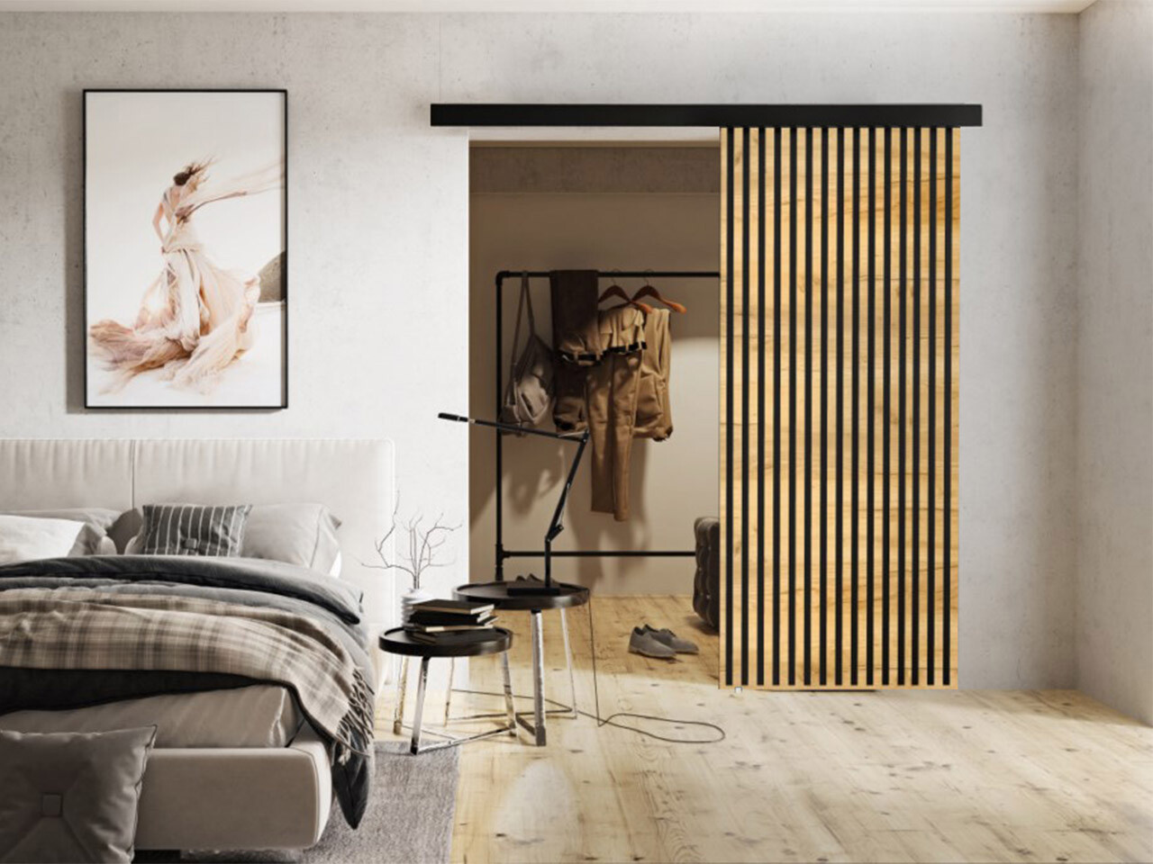 Schuifdeur Dover 202 (Ambachtelijke gouden eik + Zwart)