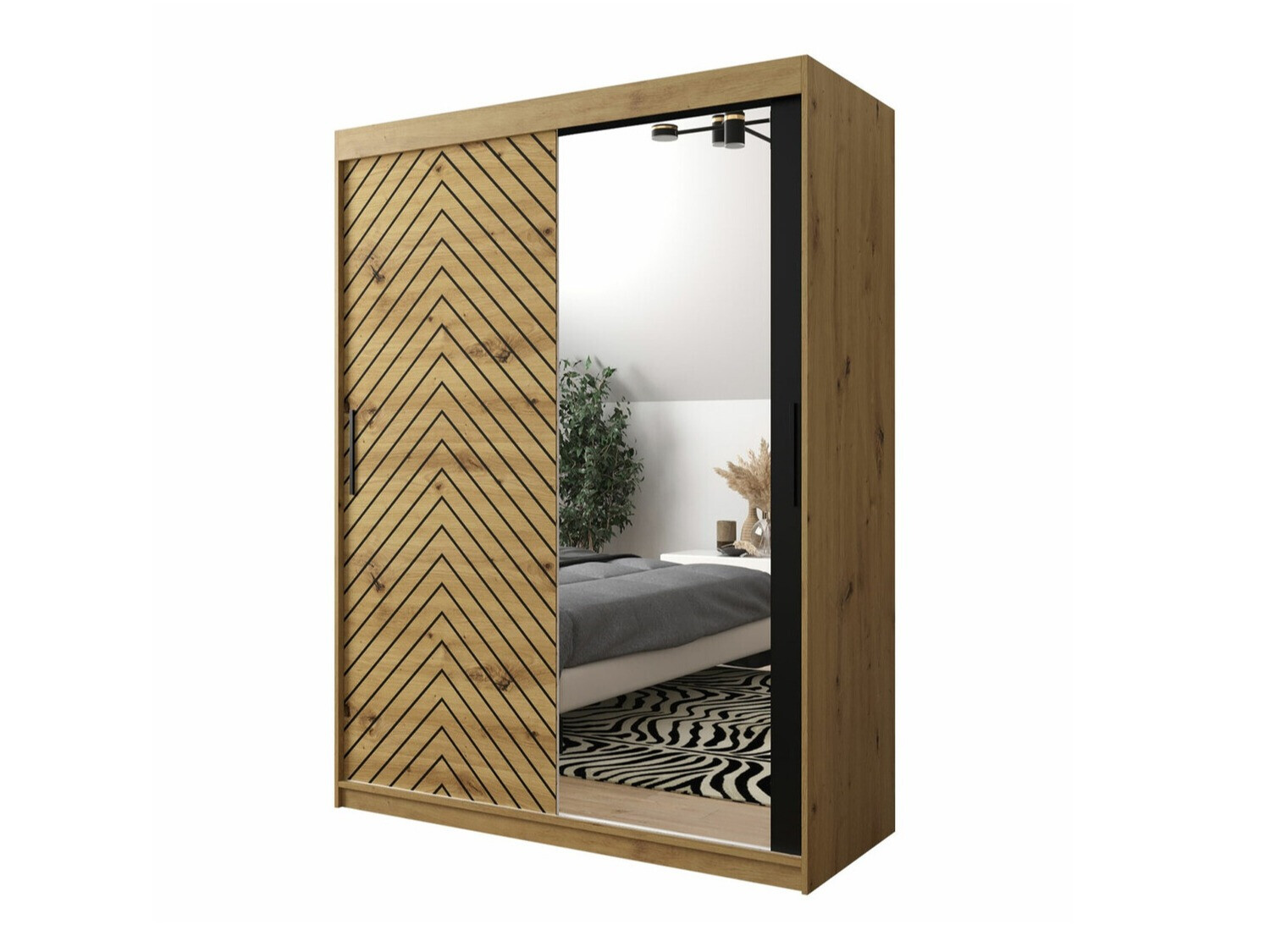 Kledingkast Hartford 311 (Artisan eiken + Zwart)