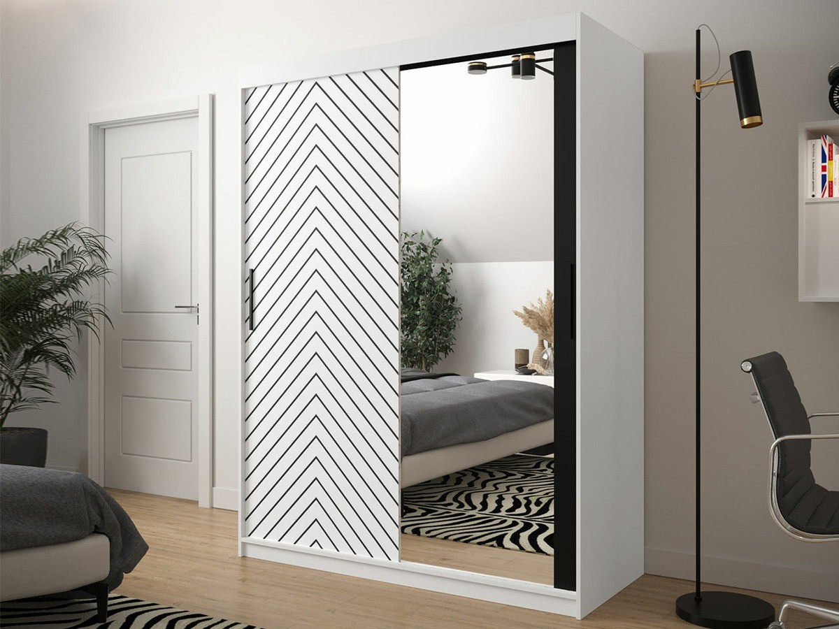 Kledingkast Hartford 311 (Wit + Zwart)