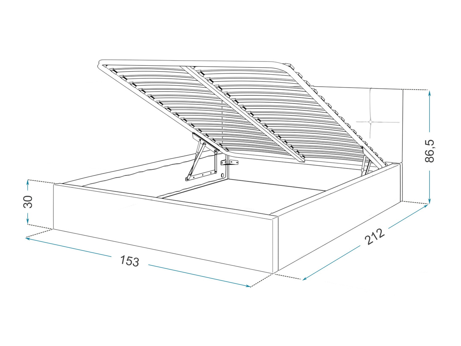 Bed Fairfield 107 (Grijs)