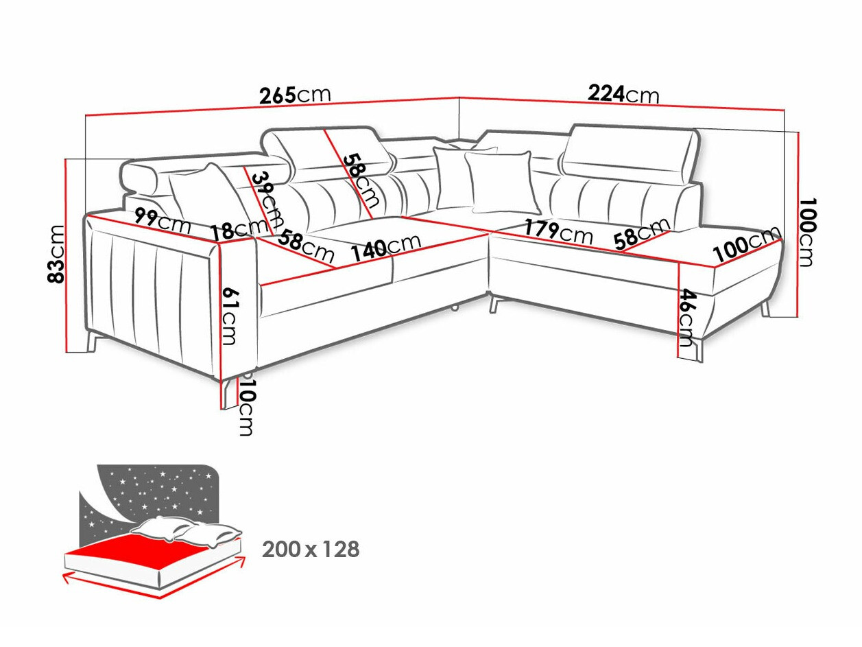Hoekbank Sarasota 148 (Mono 242 + Botanical 36)