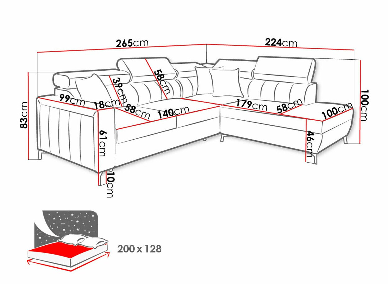 Hoekbank Sarasota 148 (Mono 244 + Botanical 36)