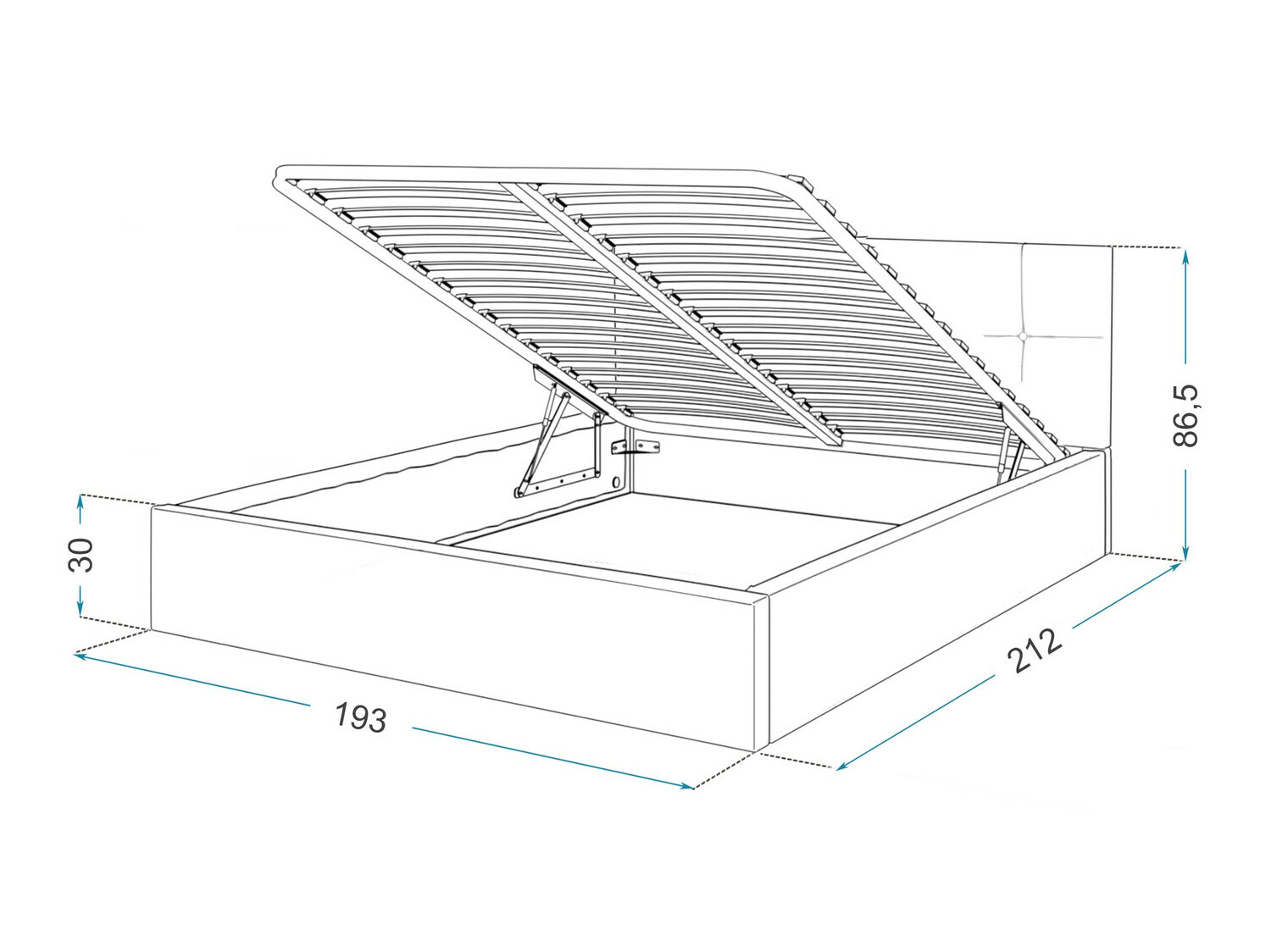 Bed Fairfield 107 (Grafiet)