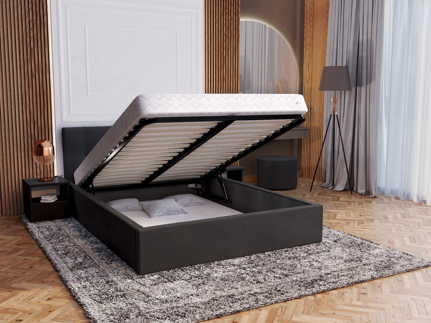 Bed Fairfield 107 (Zwart)