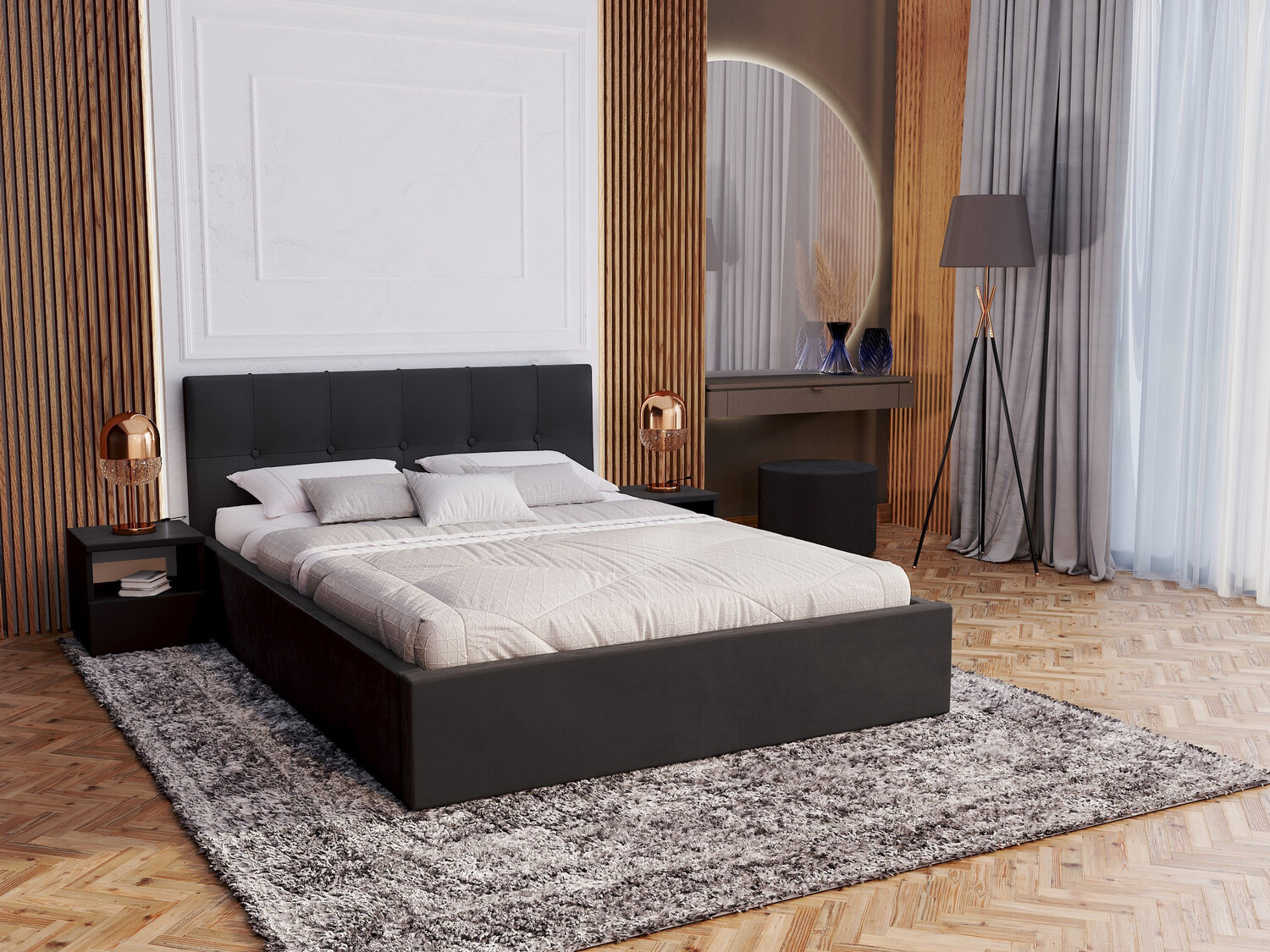 Bed Fairfield 107 (Zwart)