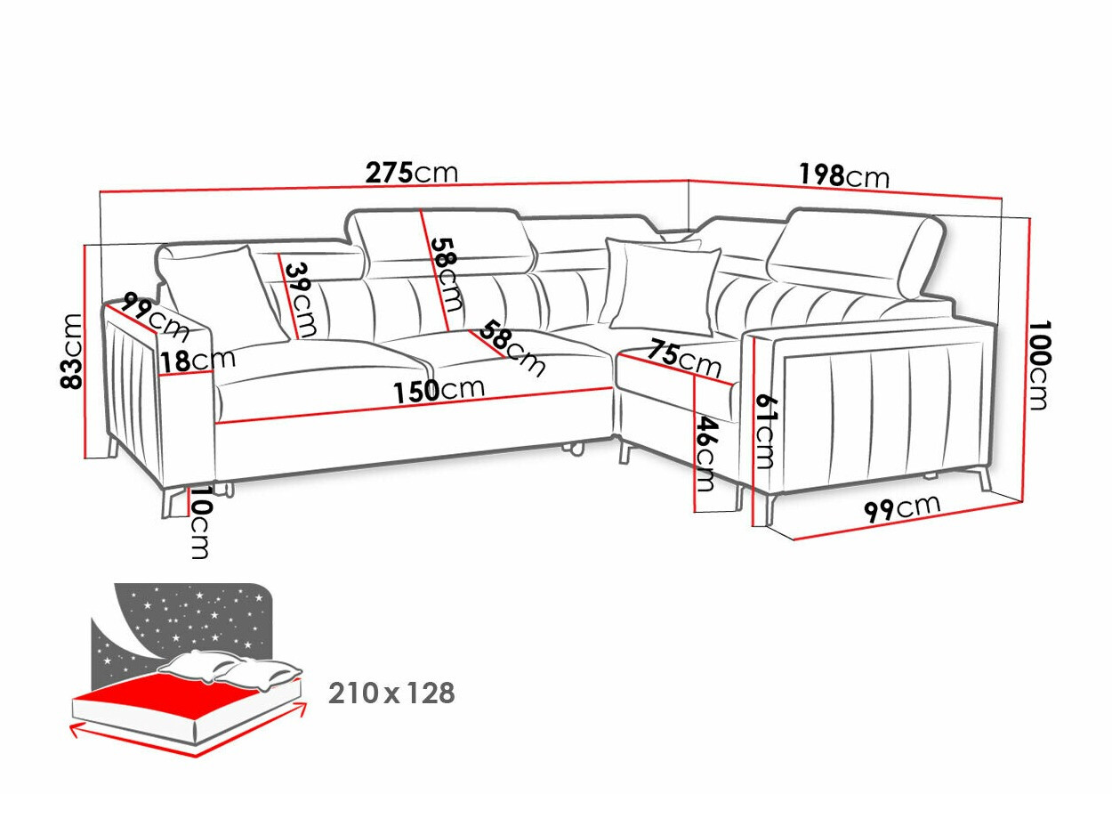 Hoekbank Sarasota 149 (Mono 234 + Botanical 36)
